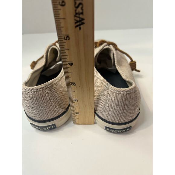Sperry Pier View Women’s Cream Slip-On Canvas Sneaker Shoes Sz 8 - Picture 6 of 8
